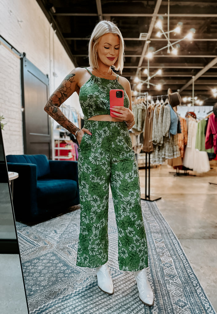 floral Cut Out Jumpsuit