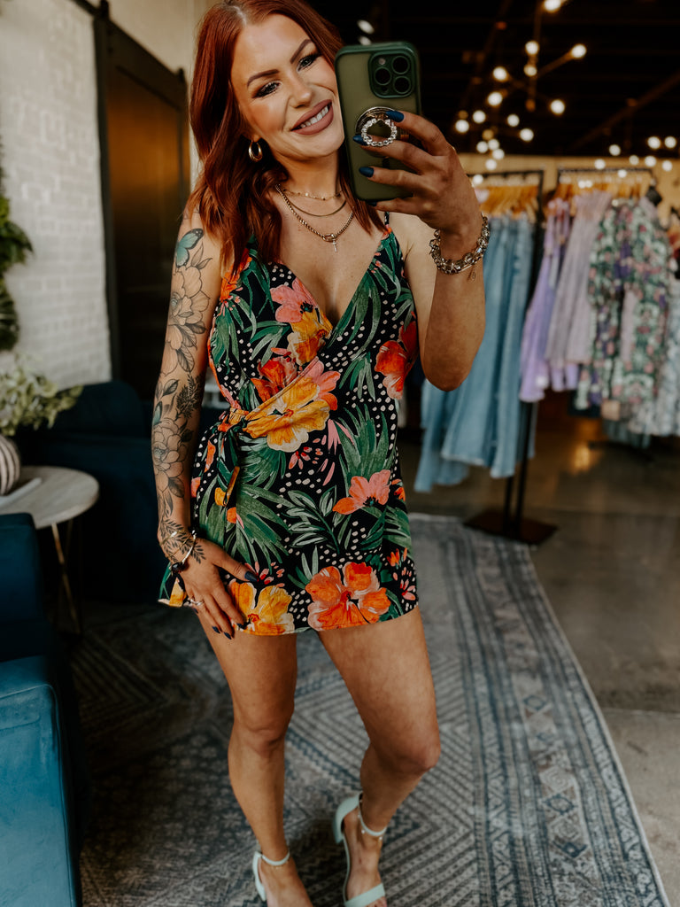 Hibiscus Wrap Romper