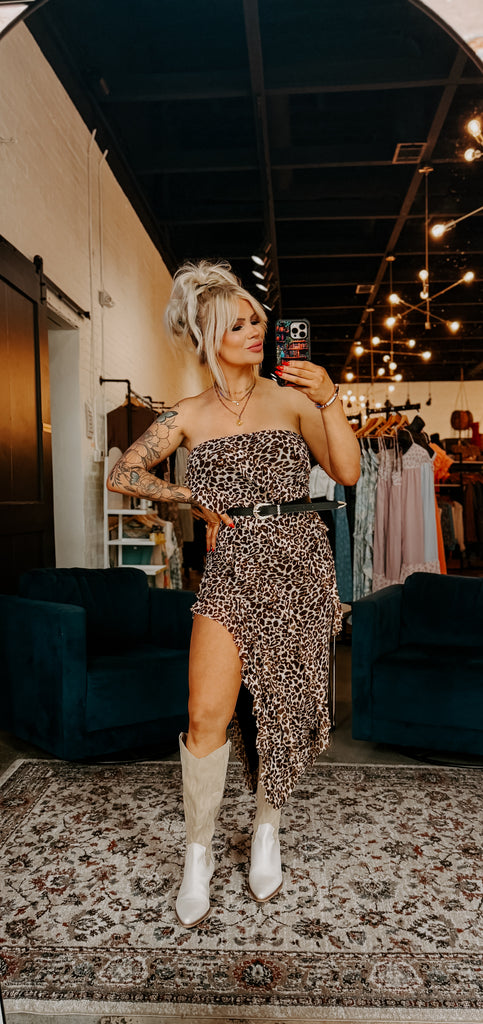 Strapless Leopard Dress – Rustic Lantern & Co