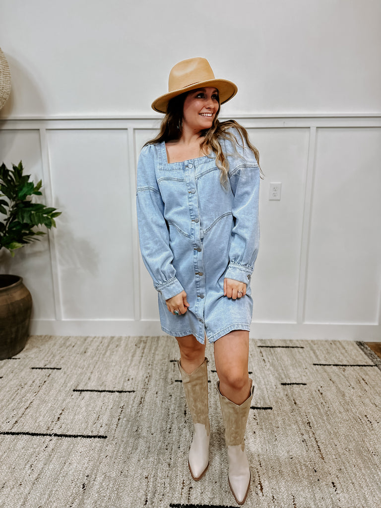 Round Em' Up Denim Dress