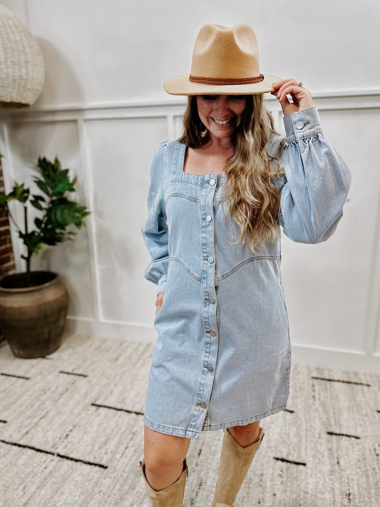 Round Em' Up Denim Dress