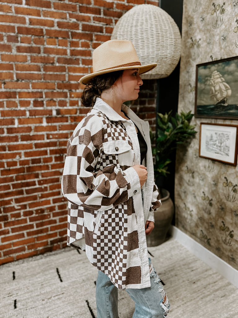 Mixed Checker Shacket