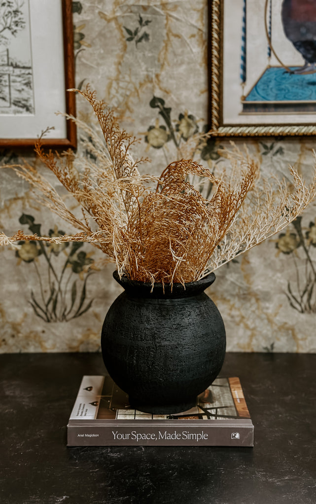 Textured Black Vase