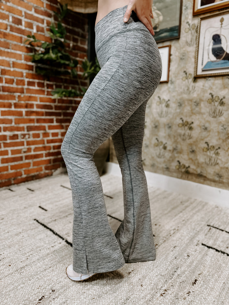 Melange Slit Flare Legging