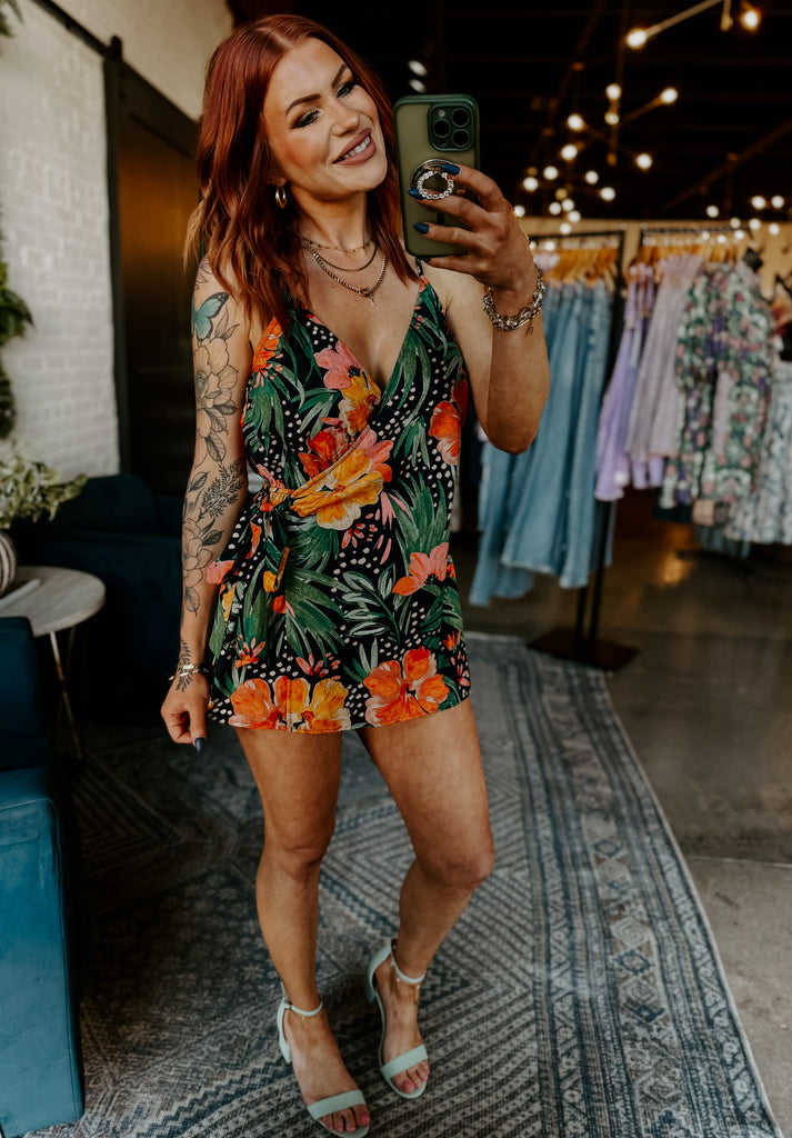 Hibiscus Wrap Romper