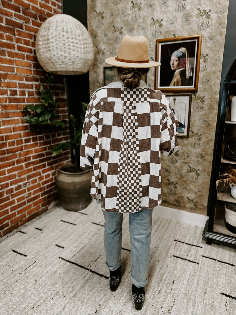 Mixed Checker Shacket