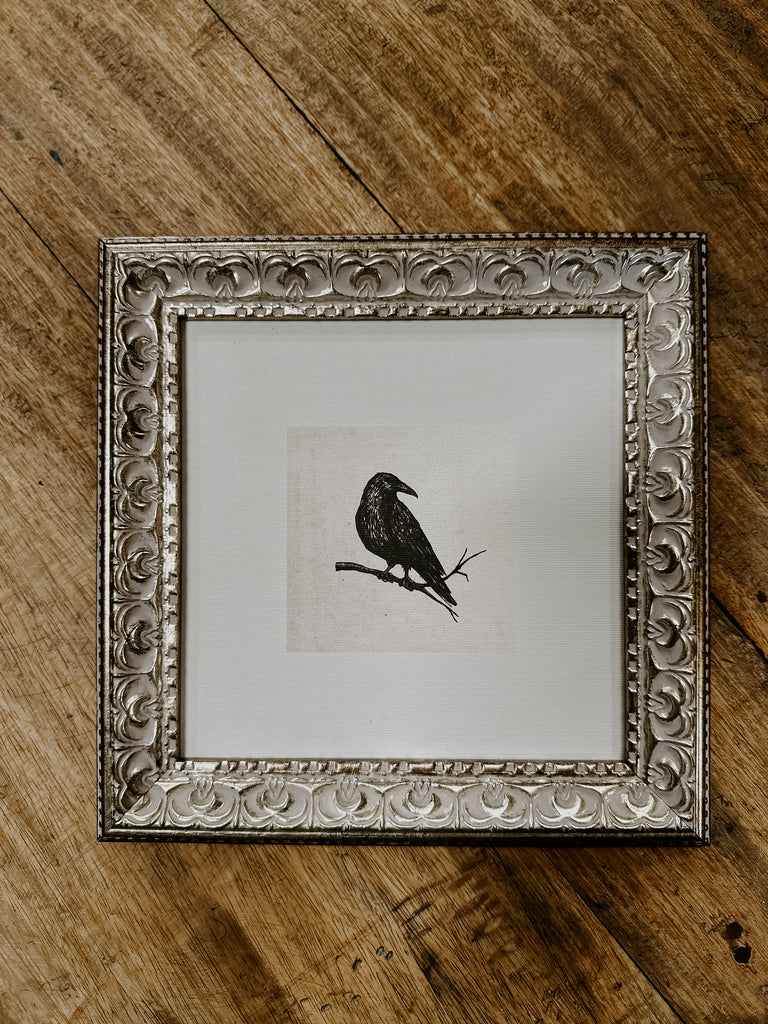 Vintage Framed Crow