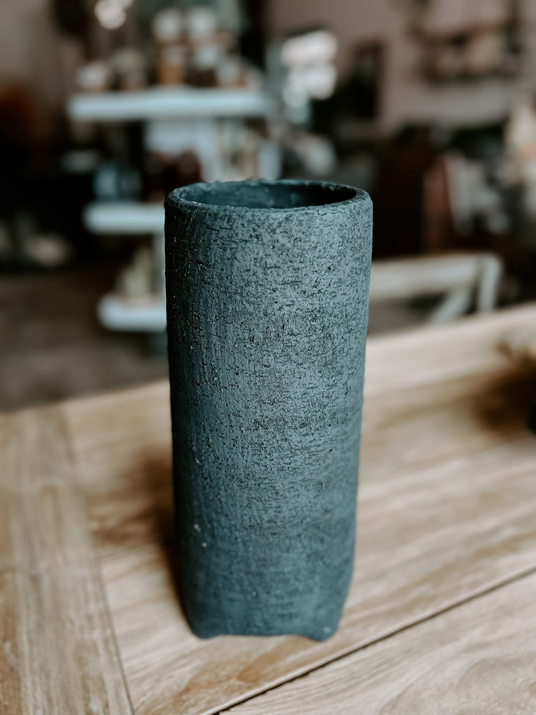 Rough Matte Black Vase