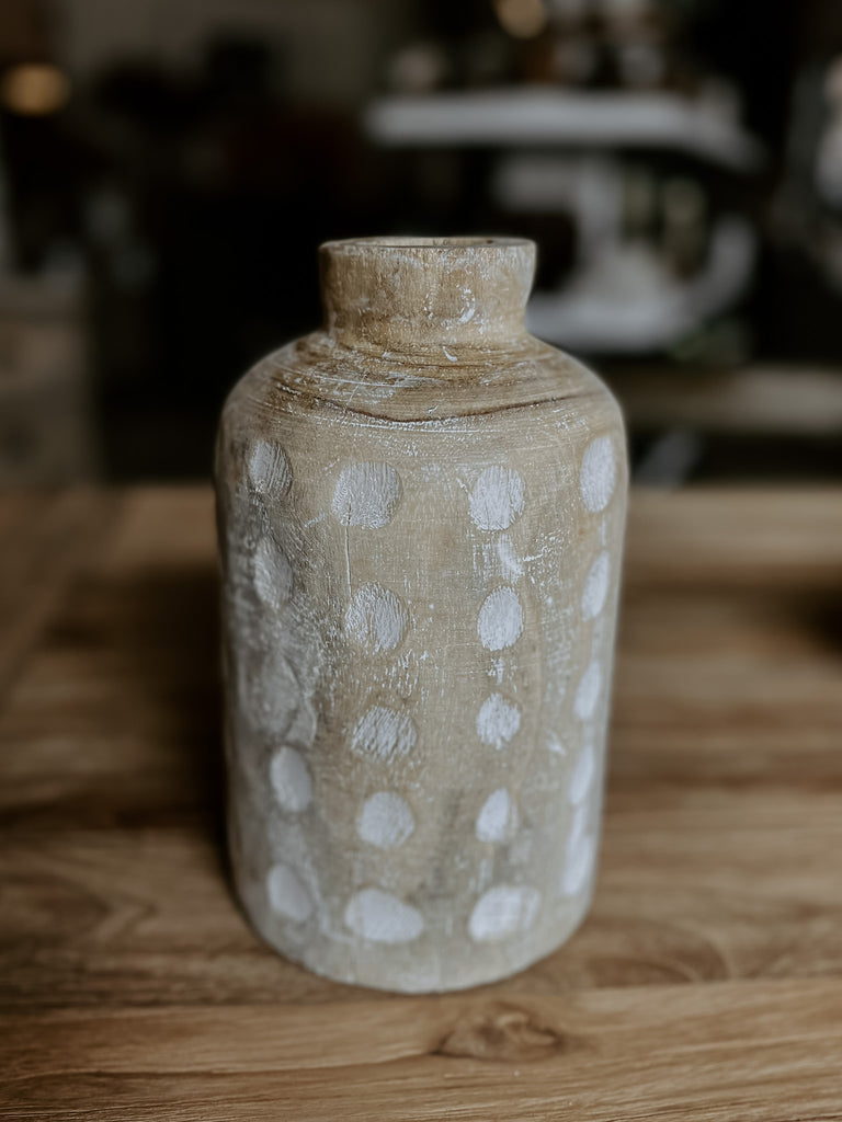 Wooden Spotted Vase