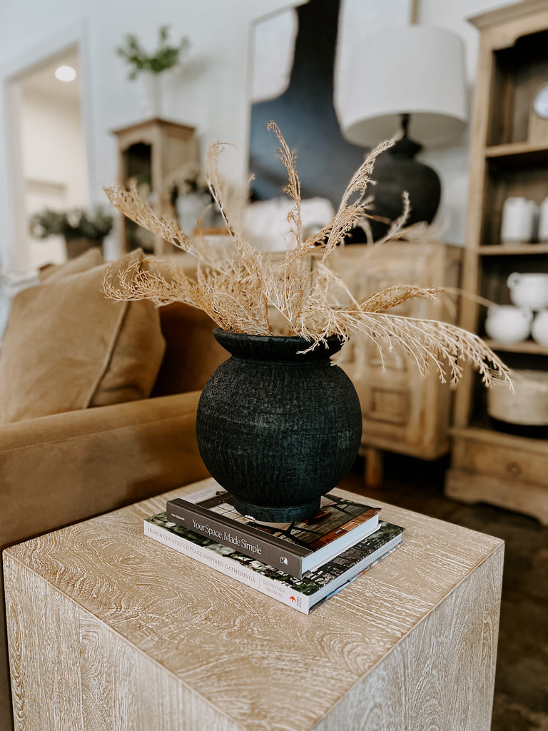 Large Textured Black Vase