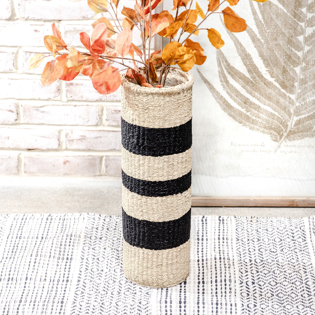Basket Weaved Cement Vase