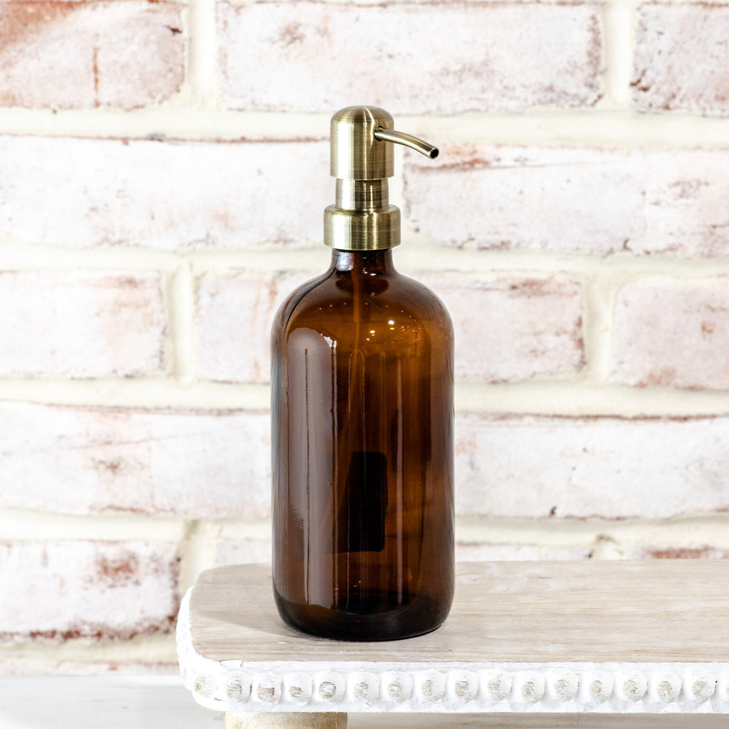 Amber Soap Pump Bottle
