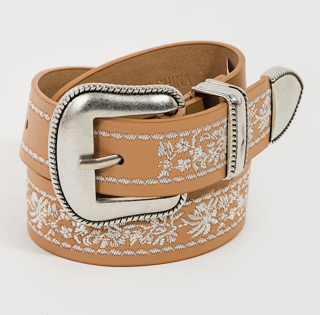 Embroidered Buckle Belt