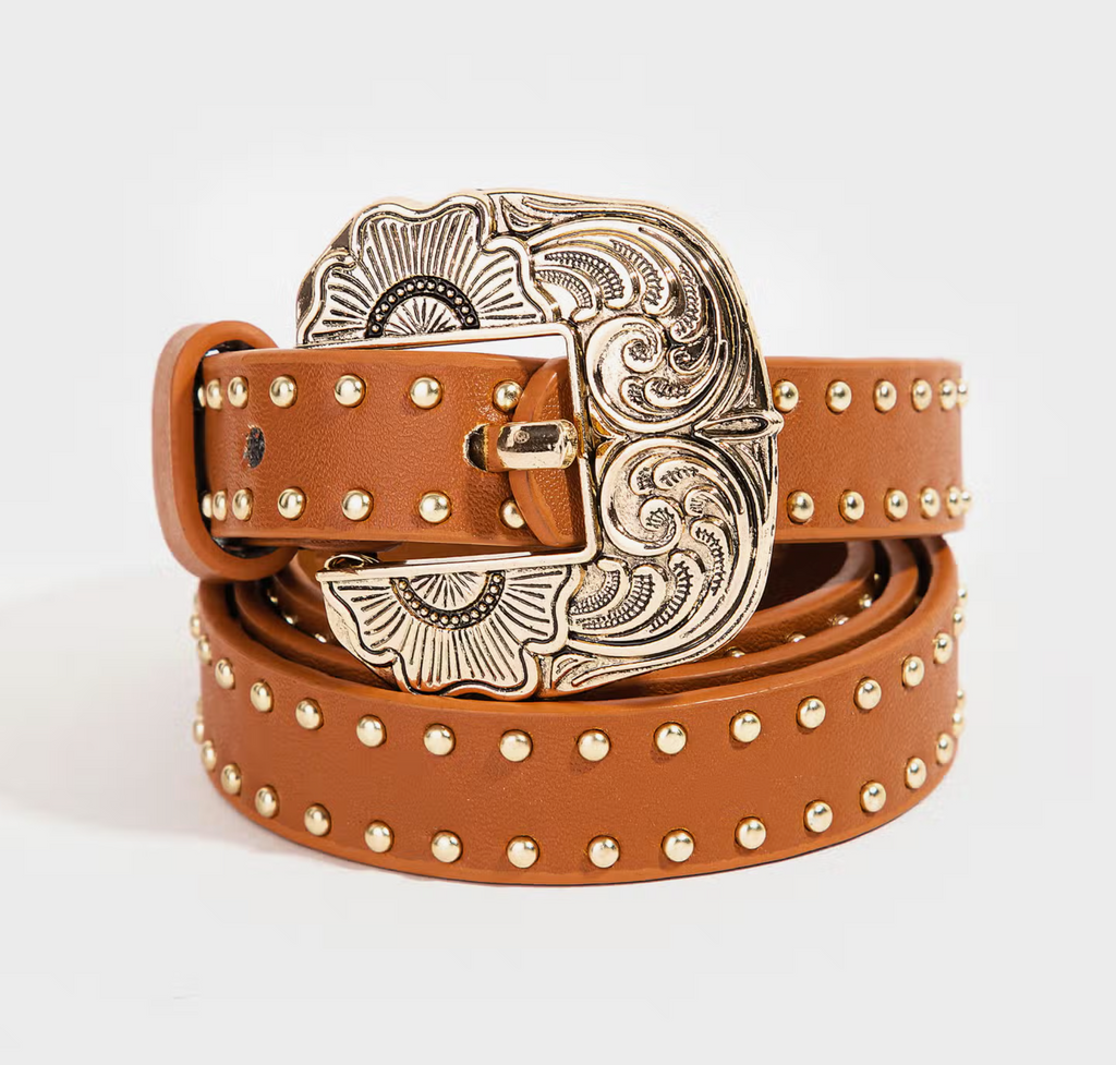 Studded Ornate Buckle Belt