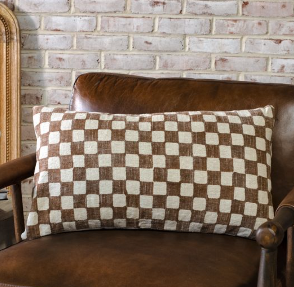 Sandy Check Pillow