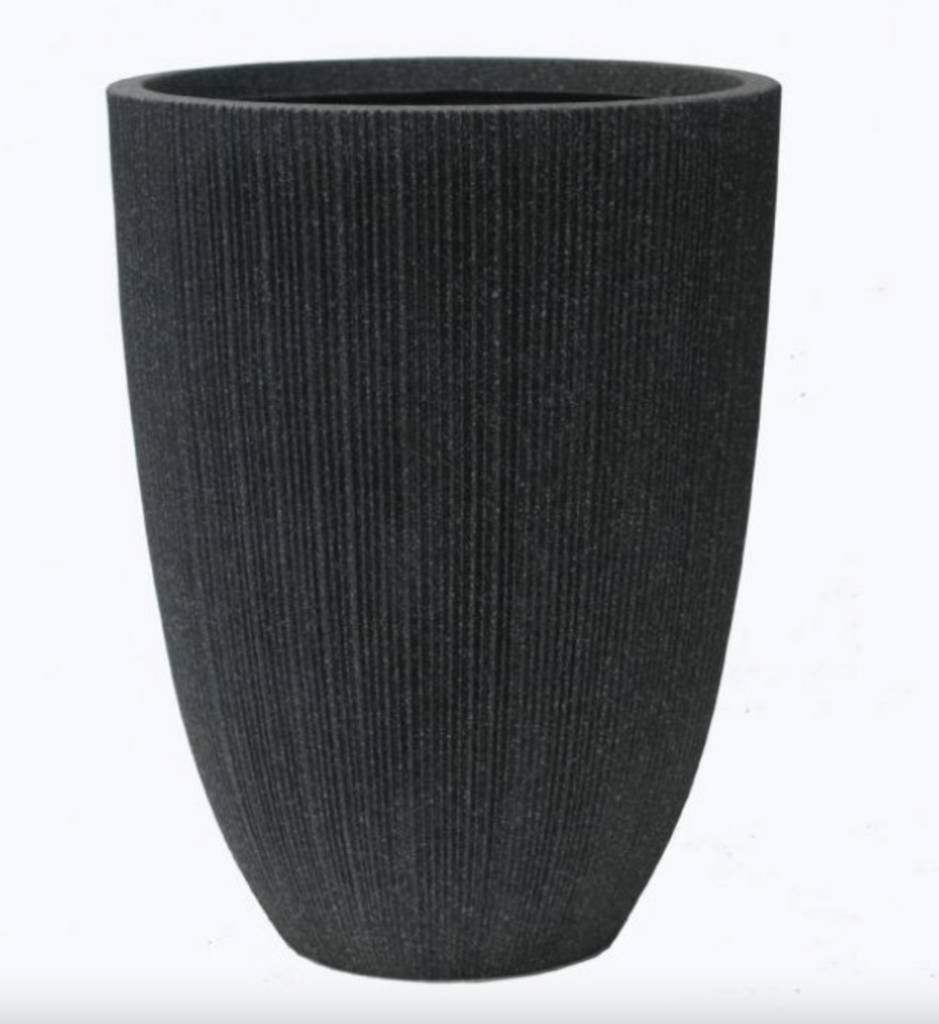 FIBER RSN GROOVED TALL PLANTER