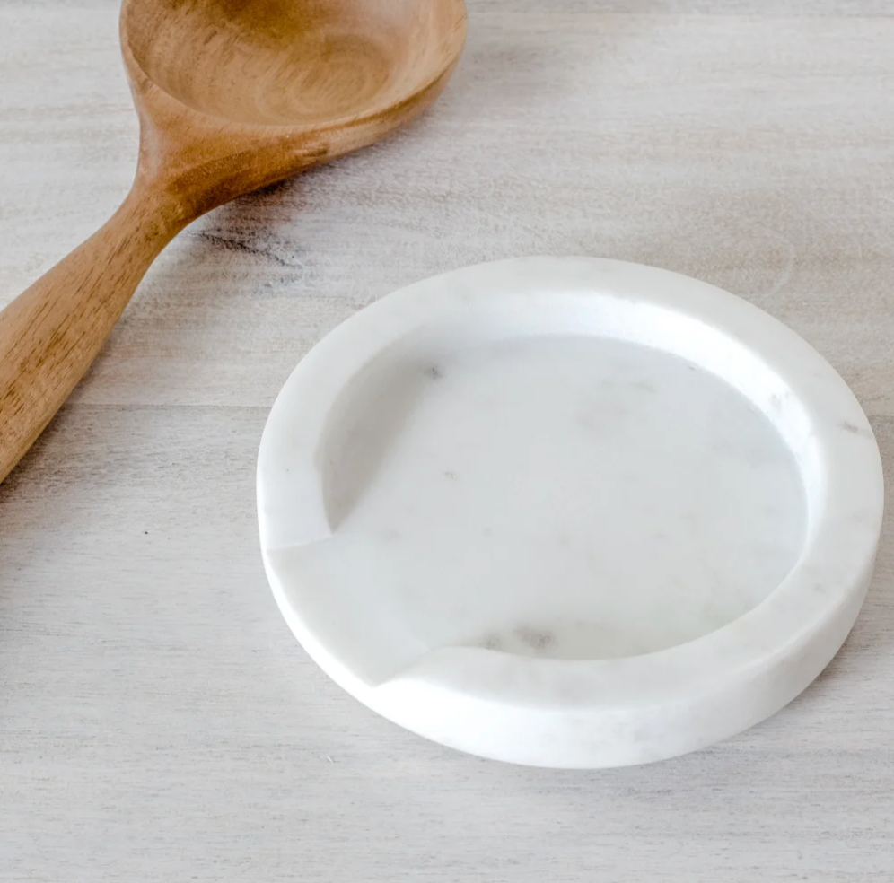 Round Marble Spoon Rest