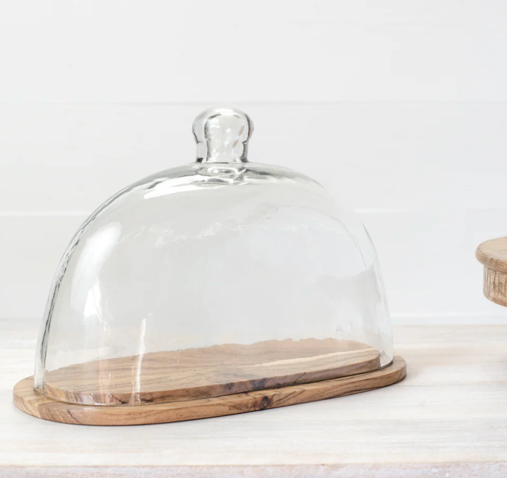 Wood & Glass Cheese Dome