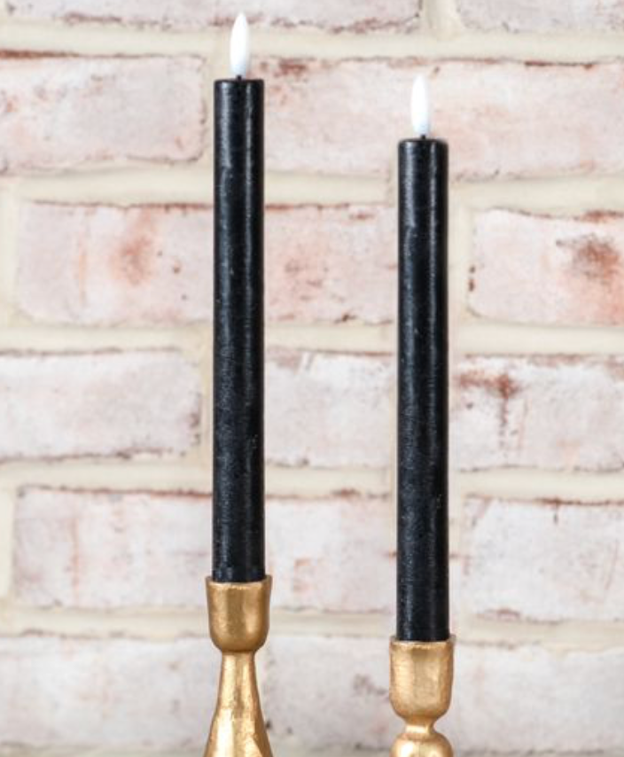 Black Led Tapered Candles