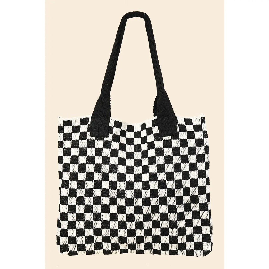 Checkered Pattern Tote Bag