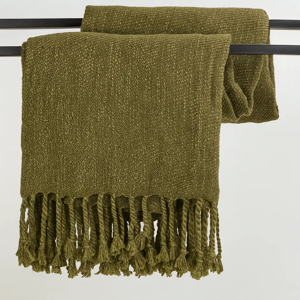 Green Fringe Throw