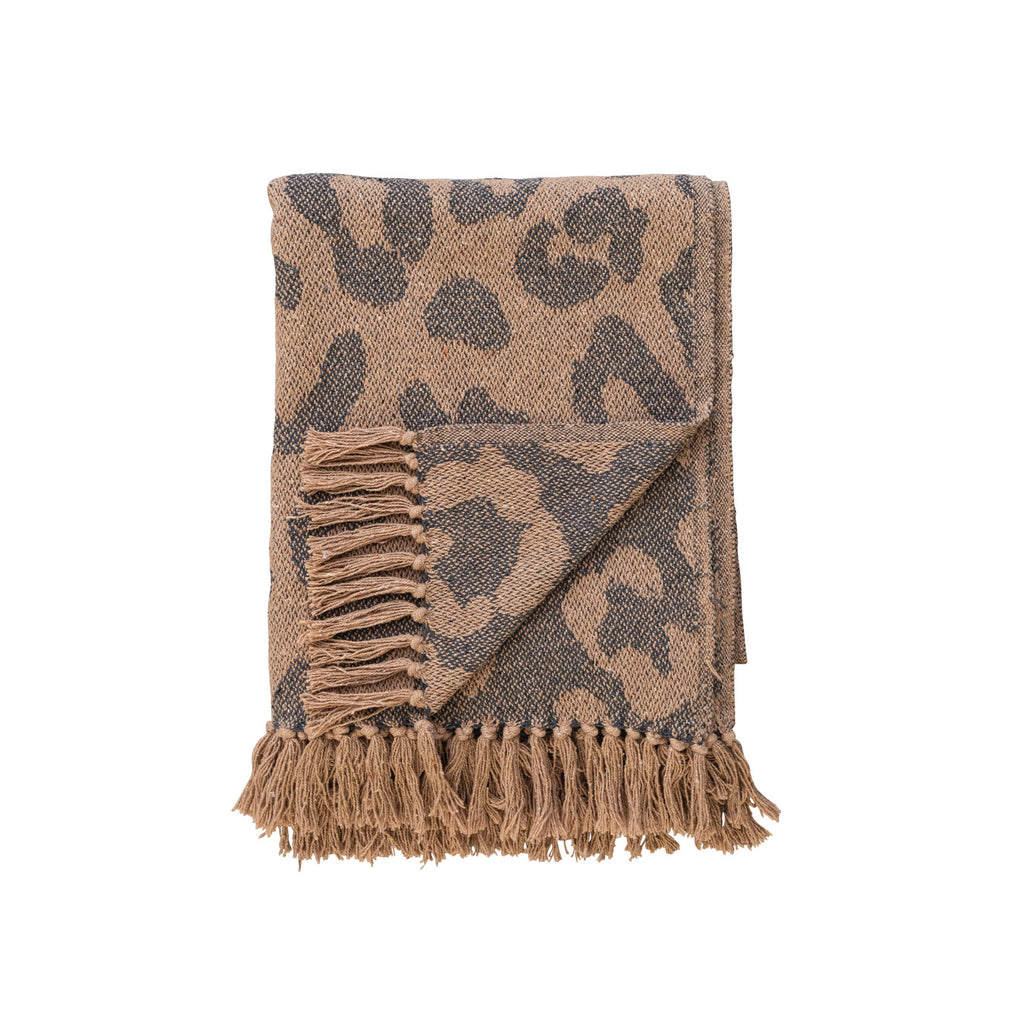 Leopard Fringe Throw