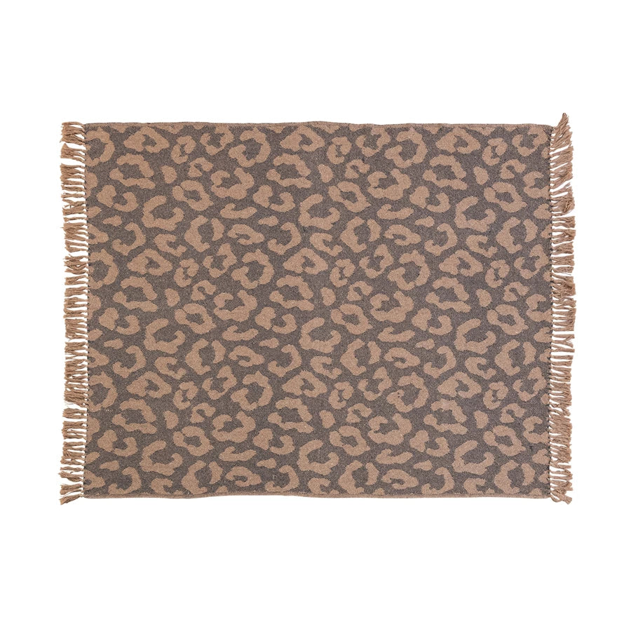 Leopard Fringe Throw