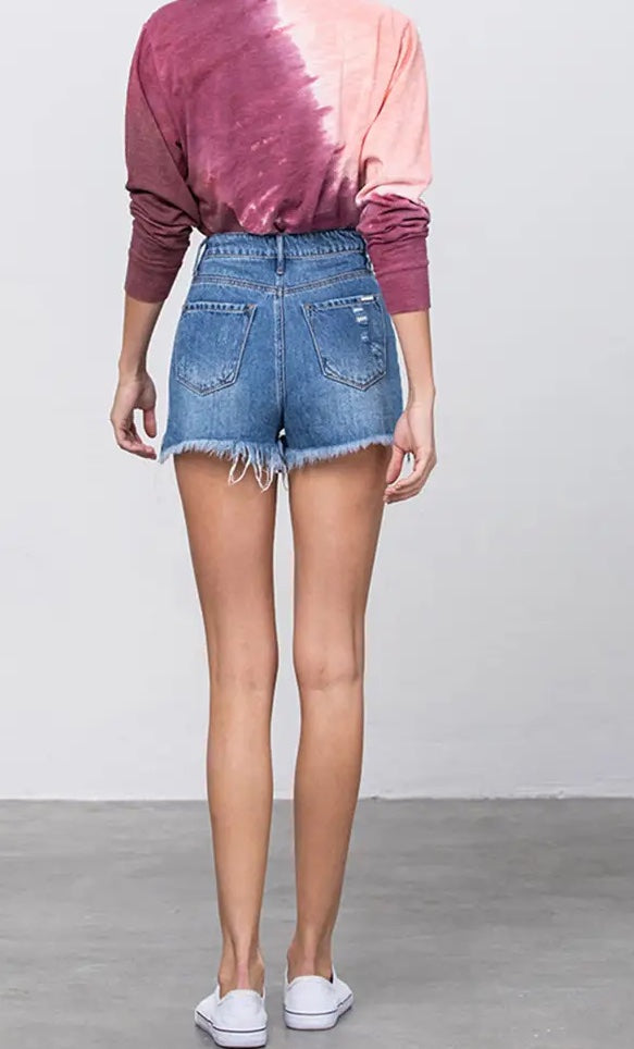 Frayed Denim Shorts