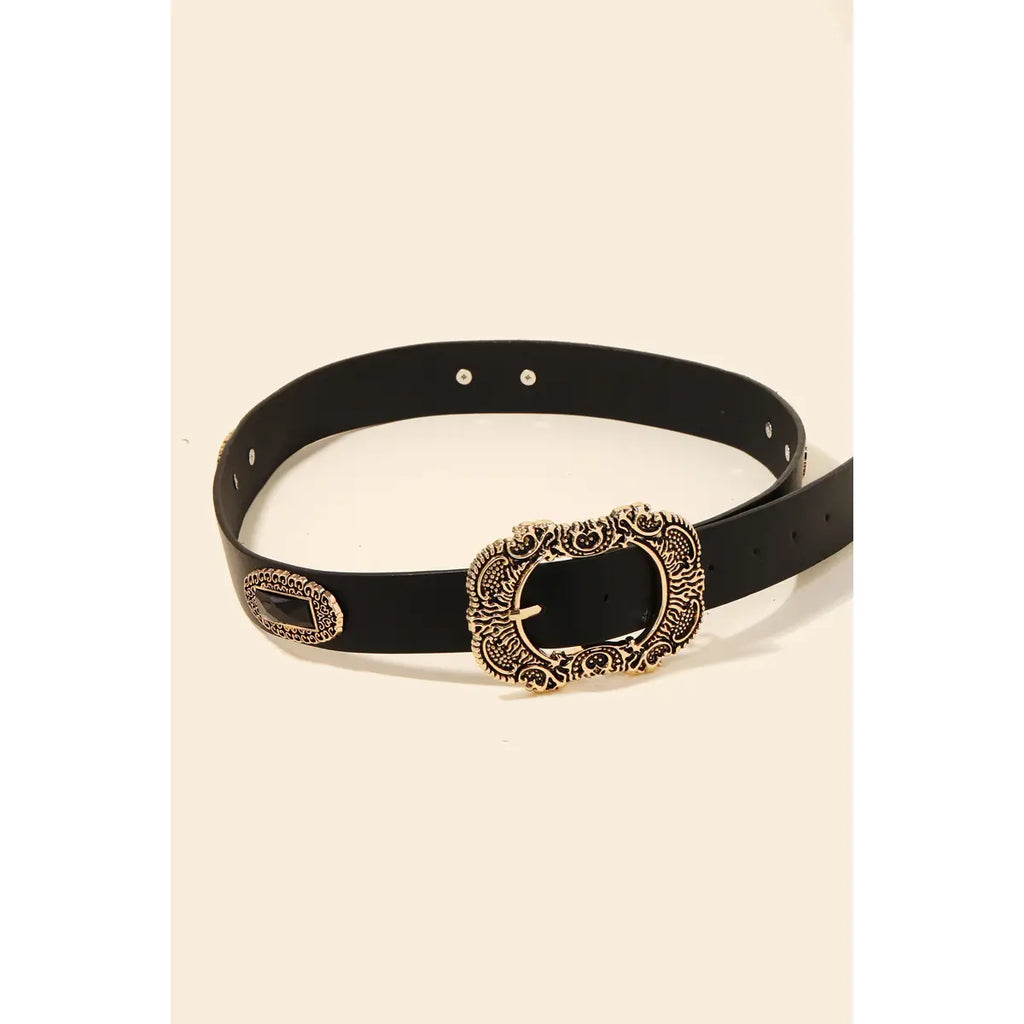 Embroidered Buckle Belt