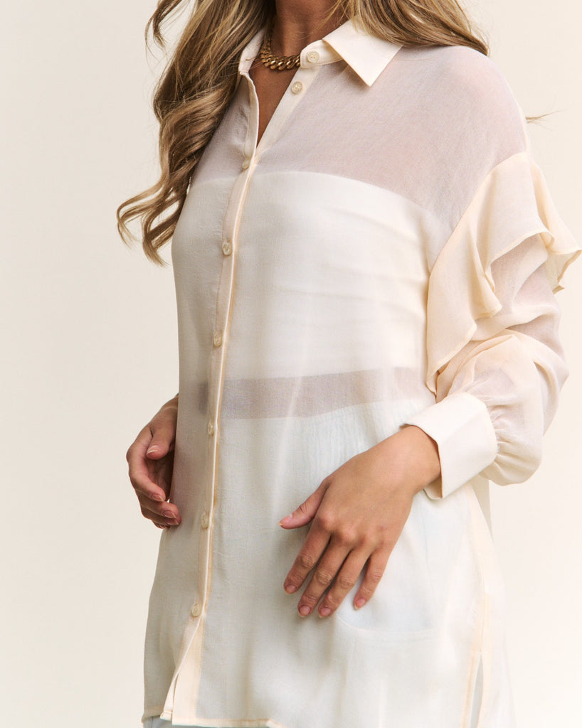 Sheer Ruffle Blouse