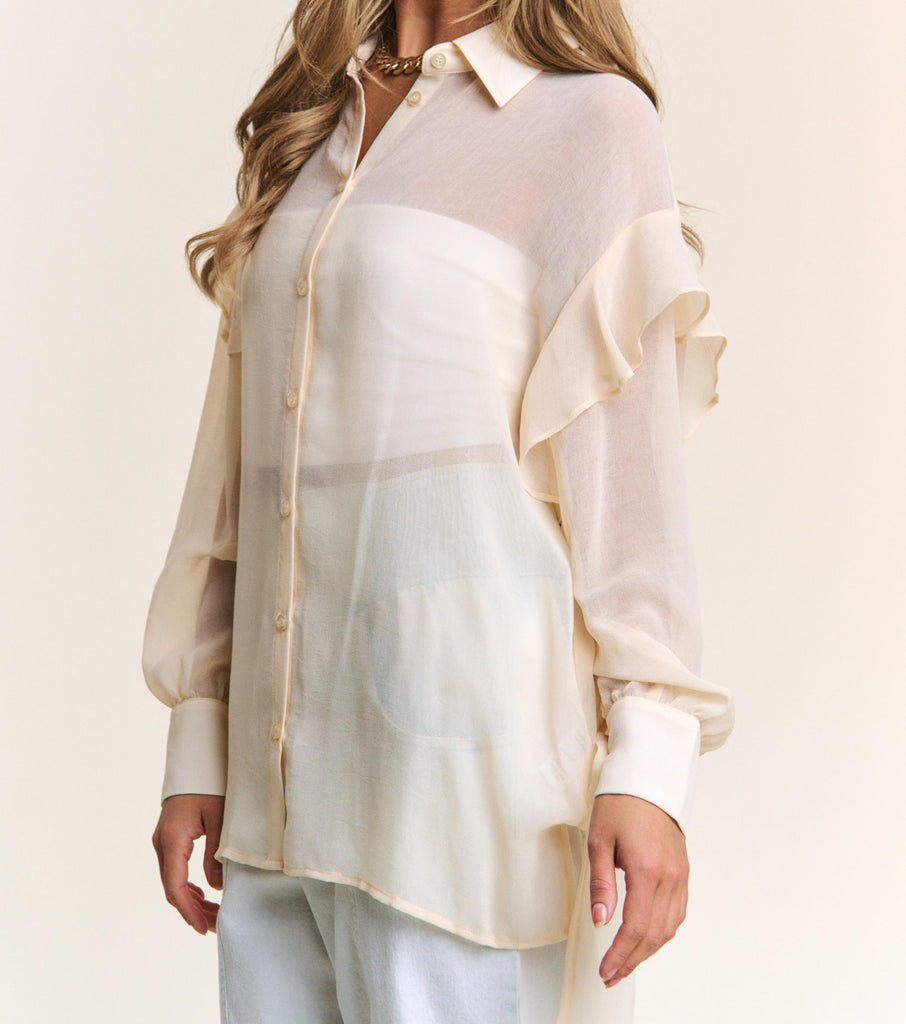 Sheer Ruffle Blouse