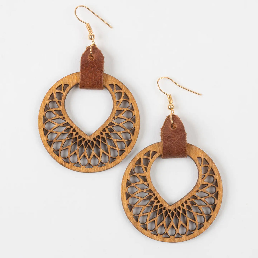 Wood Drop Earrings