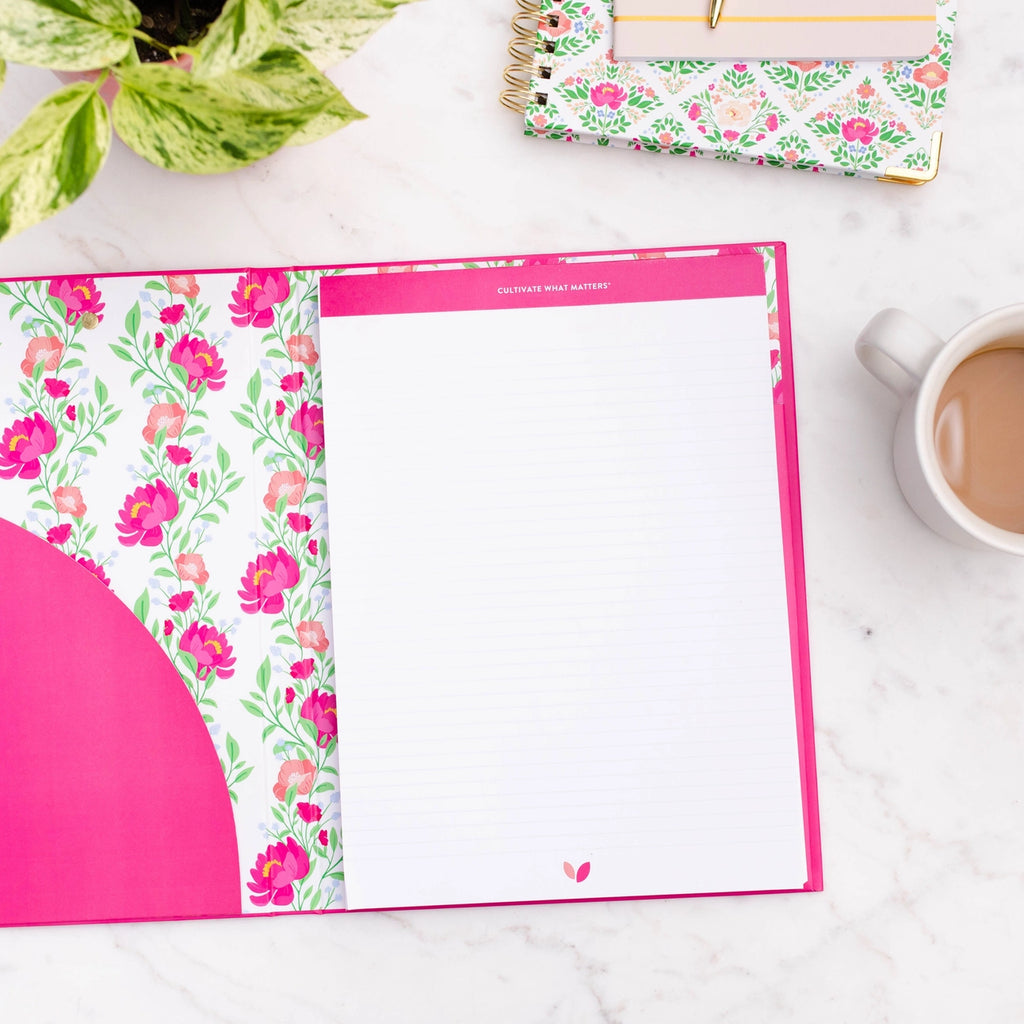 Peony Blooms Padfolio