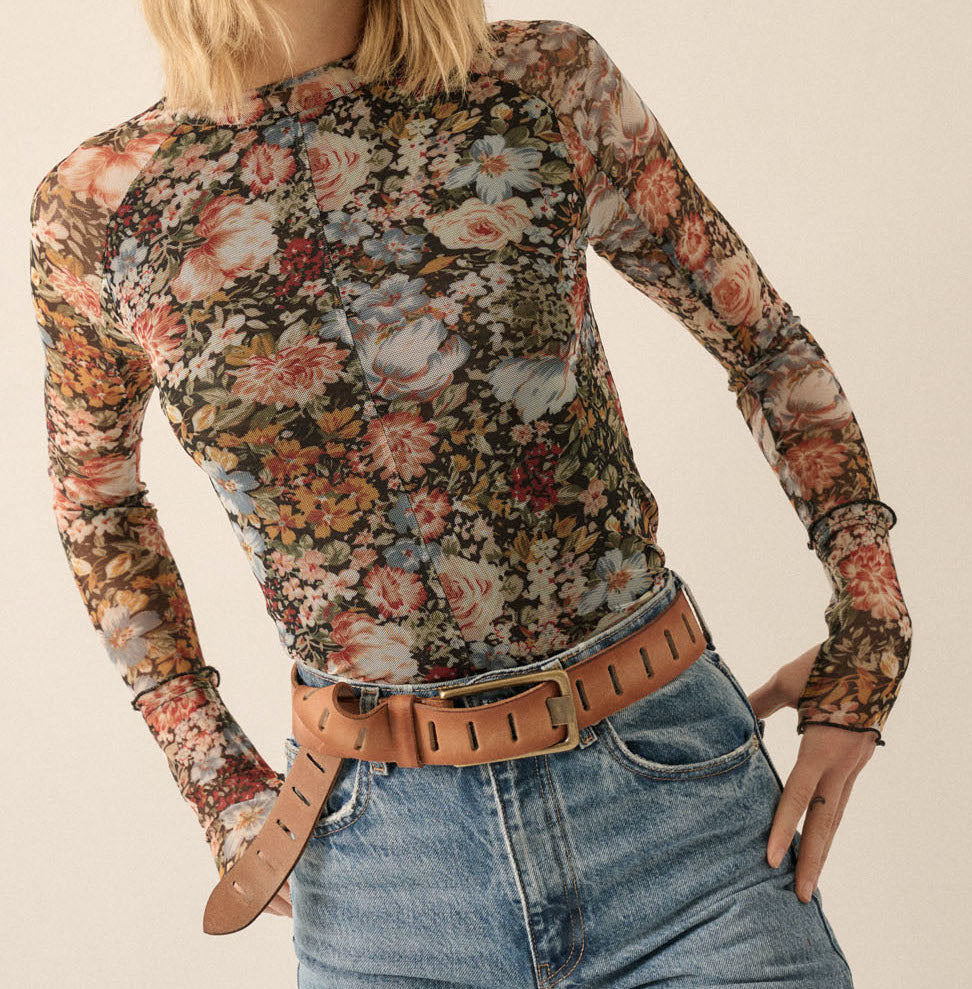 Floral Sheer Top