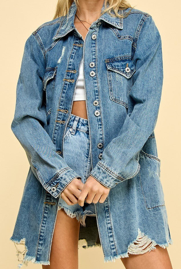 Western Denim Shacket