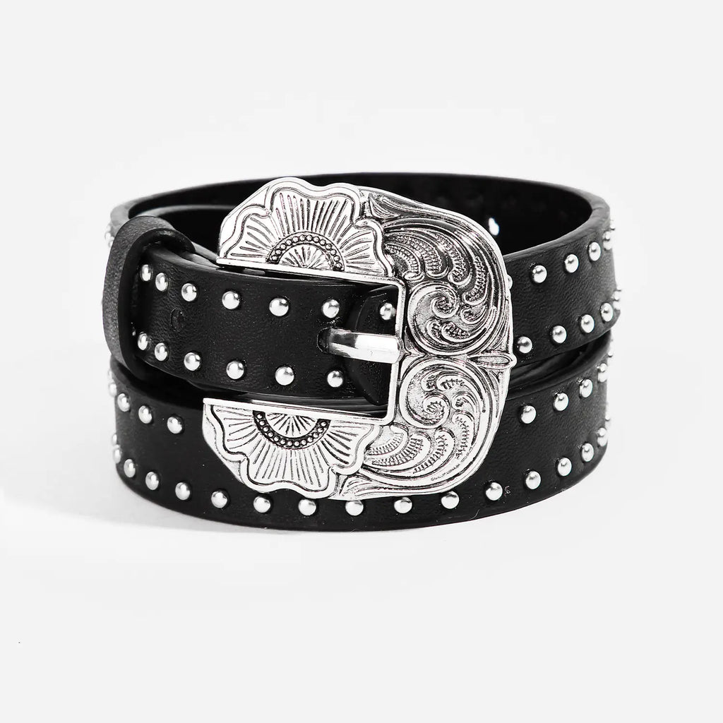 Studded Ornate Buckle Belt