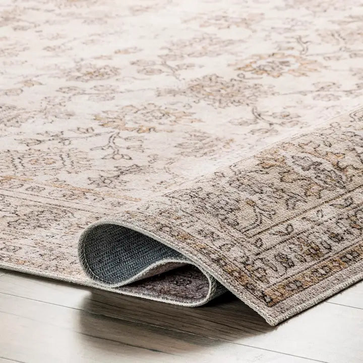 Deadra Floral  Washable Rug