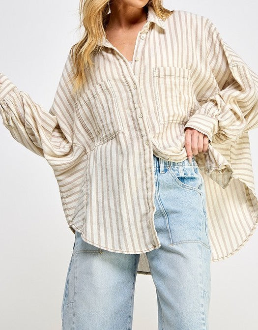 Cotton Stripped Button Down