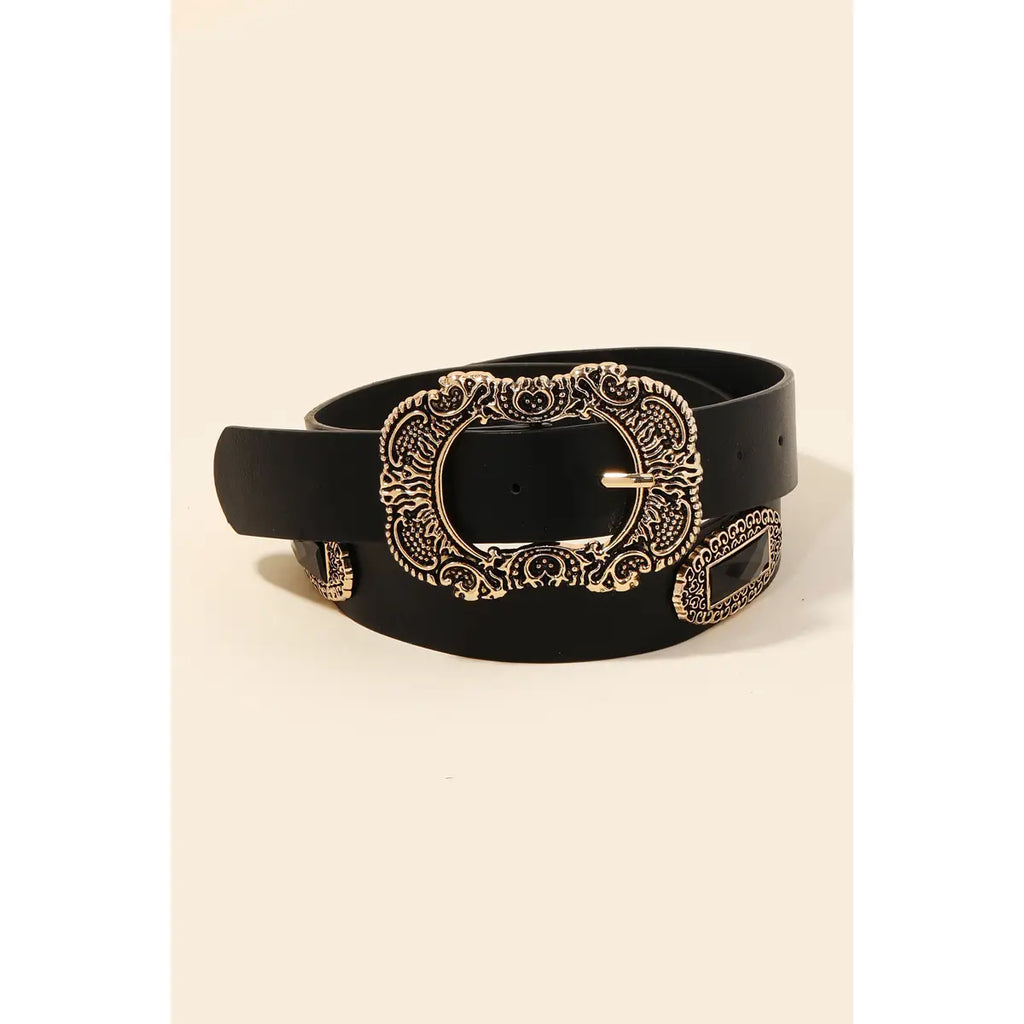 Embroidered Buckle Belt