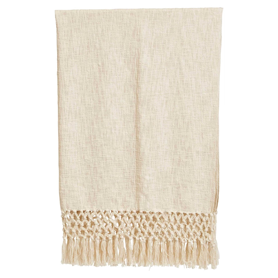 Cream Fringe Throw