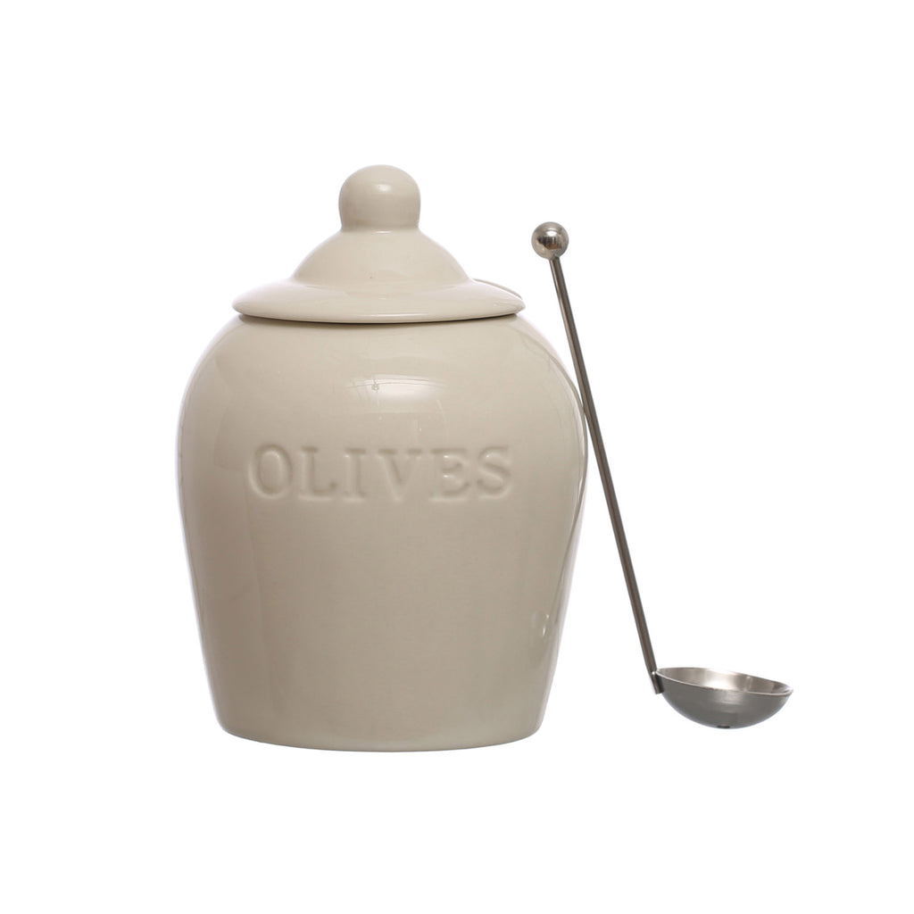 Olive Jar W/Spoon