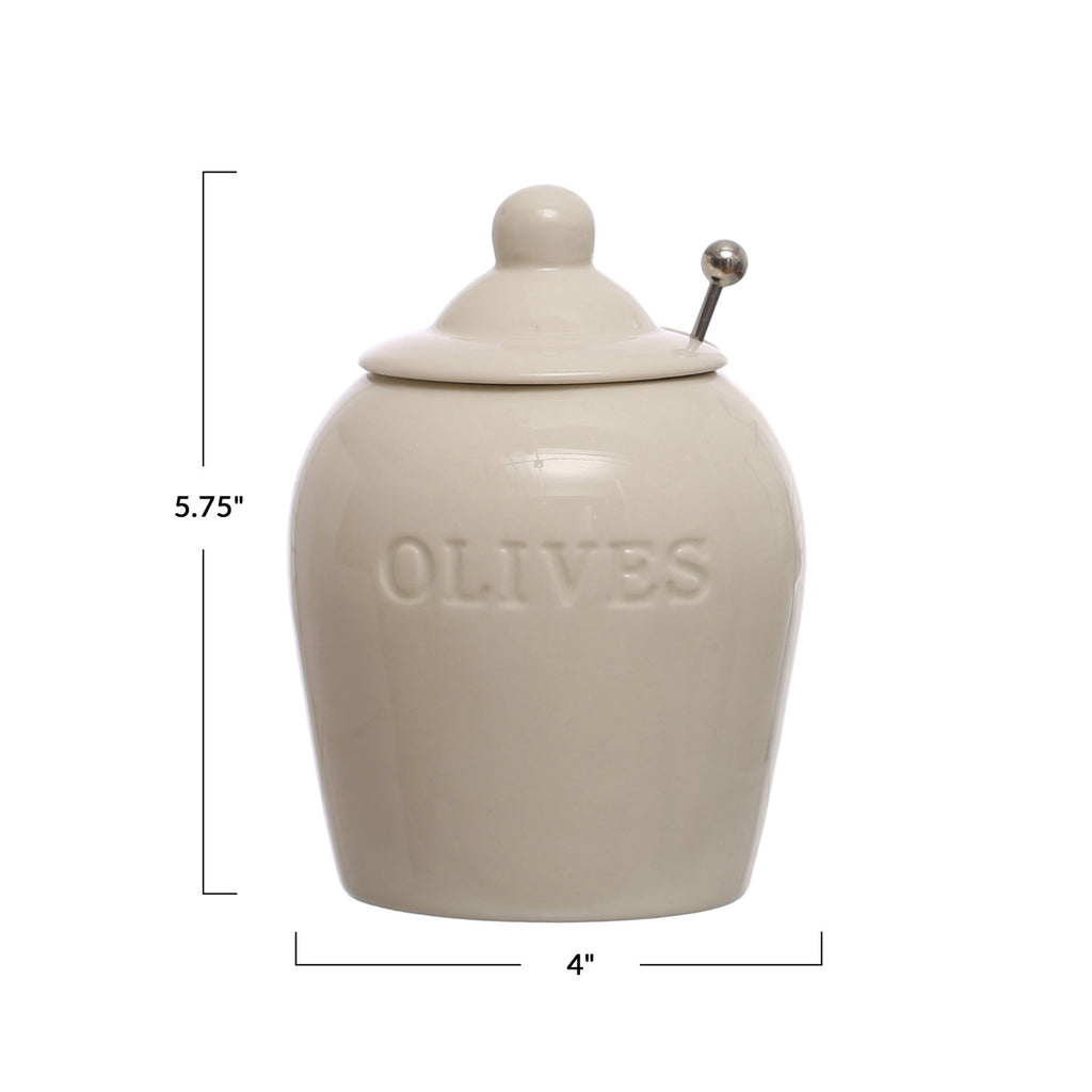 Olive Jar W/Spoon