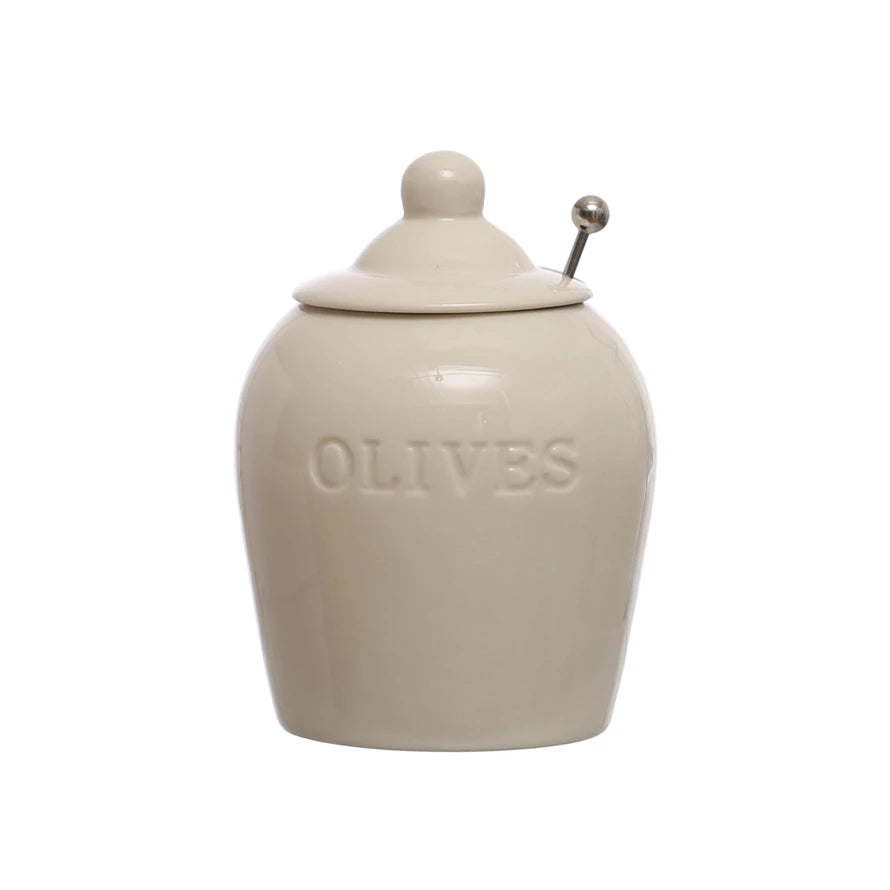 Olive Jar W/Spoon