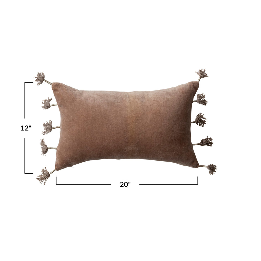 Cotton Velvet Lumbar Pillow