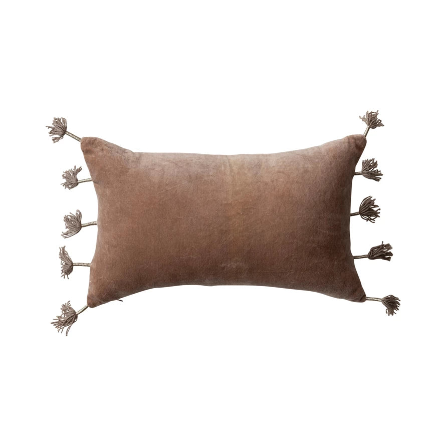 Cotton Velvet Lumbar Pillow