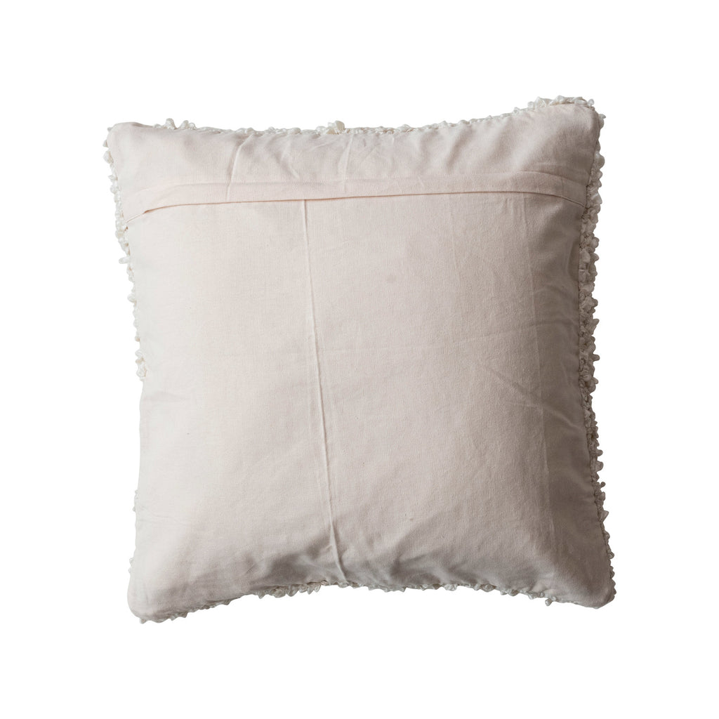 Woven Cotton Blend Bouclé Pillow