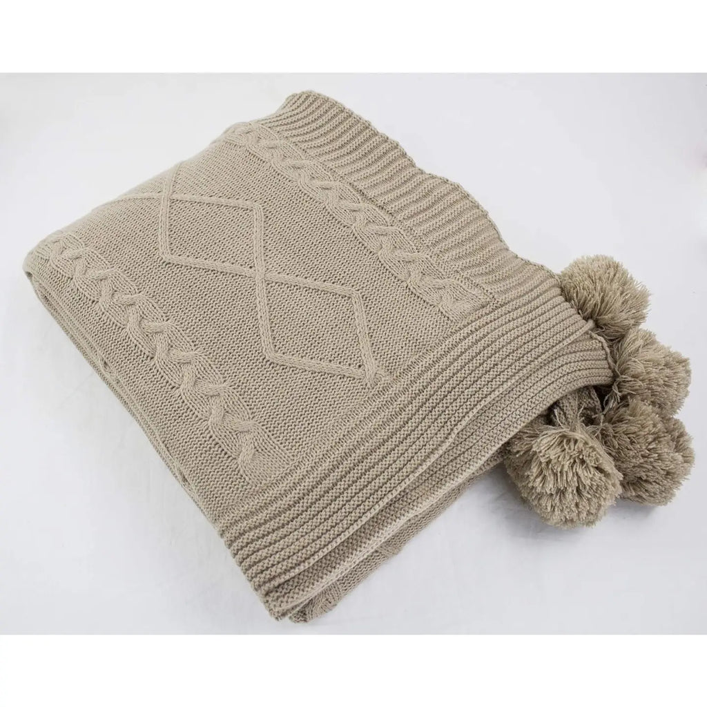 Fur Layered Knit Throw