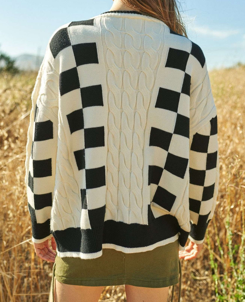 Crewneck Checker Sweater