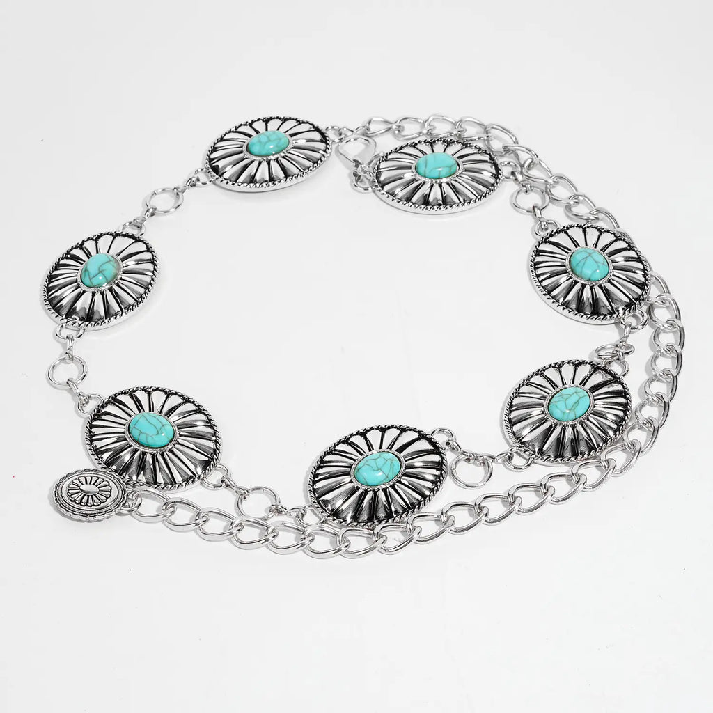 flower Turquoise Chain Belt