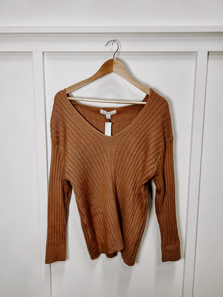 Rust Ribbed Sweater